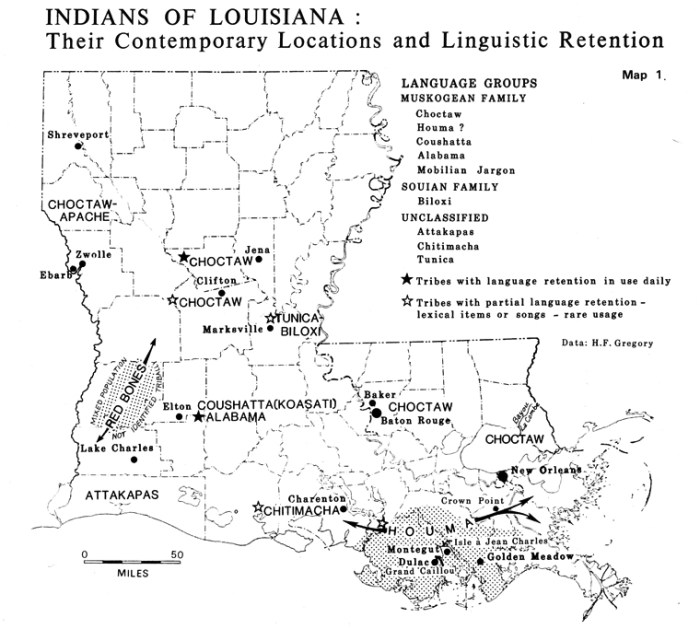 Indian tribes in louisiana map