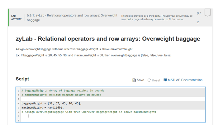 Baggage operators relational row arrays solved overweight